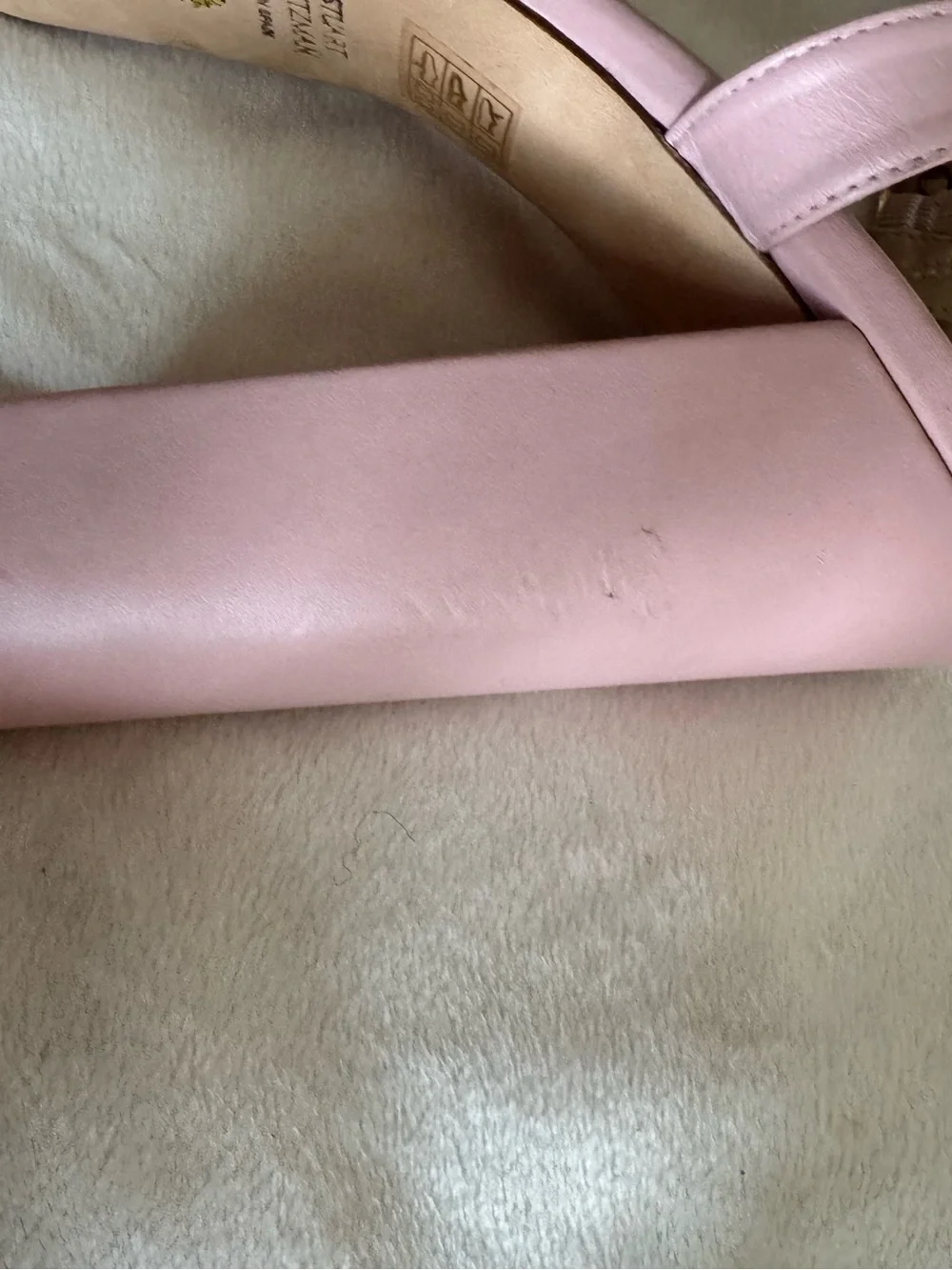 Stuart Weitzman pink leather Ryder platform sandal